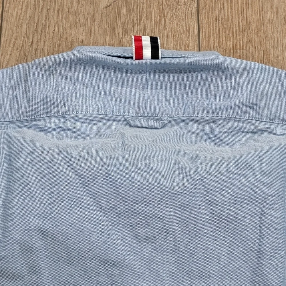 $490 Mens THOM BROWNE Classic Dress Shirt Light Blue 2 - Medium - Picture 6 of 8